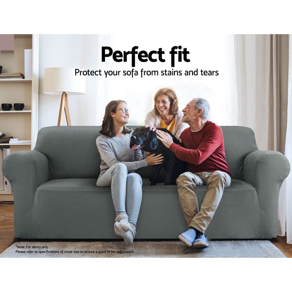 Artiss Sofa Cover Couch Covers 3 Seater Stretch Grey - SportZone.co.nz