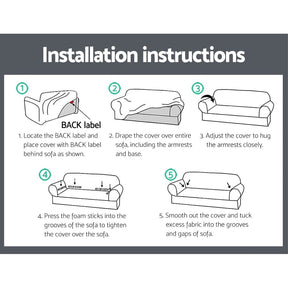 Artiss Sofa Cover Couch Covers 3 Seater Stretch Grey - SportZone.co.nz