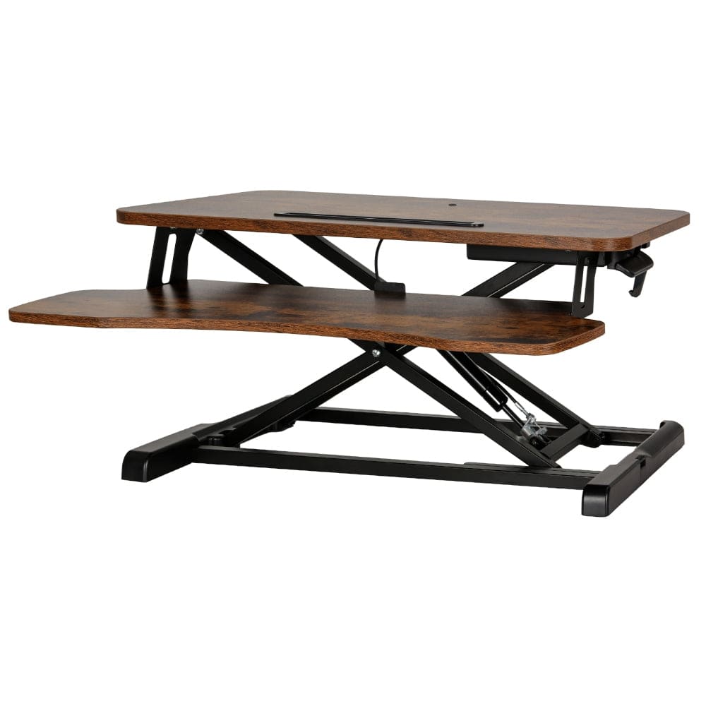 Artiss Standing Desk Riser Height Adjustable Rustic Brown 80CM - SportZone.co.nz