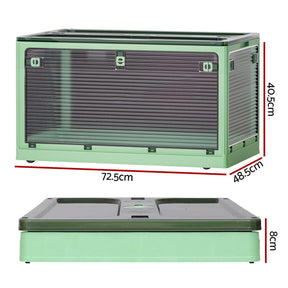 Artiss Storage Box Container Foldable Stackable 5 Sides Open Transparent 140L - SportZone.co.nz
