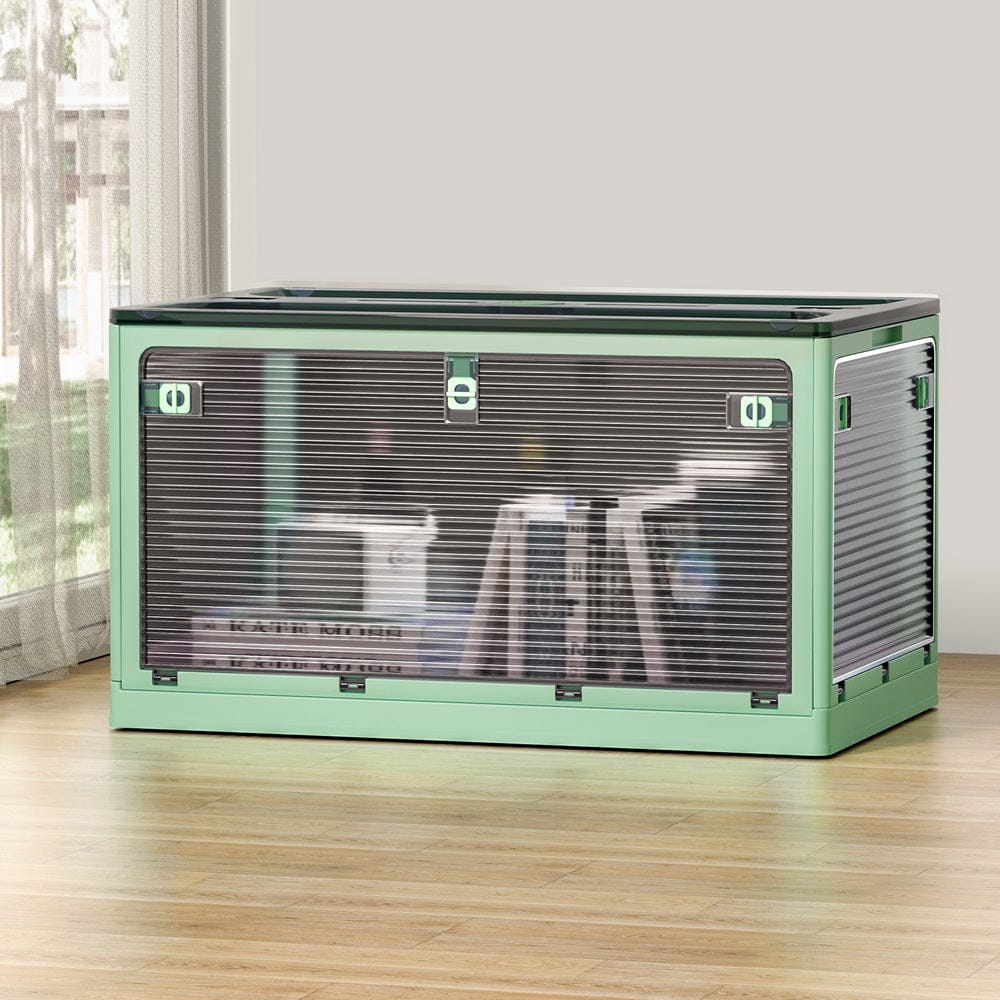 Artiss Storage Box Container Foldable Stackable 5 Sides Open Transparent 140L - SportZone.co.nz