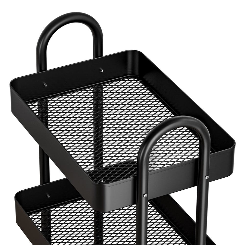 Artiss Storage Trolley Kitchen Cart 4 Tiers Black - SportZone.co.nz