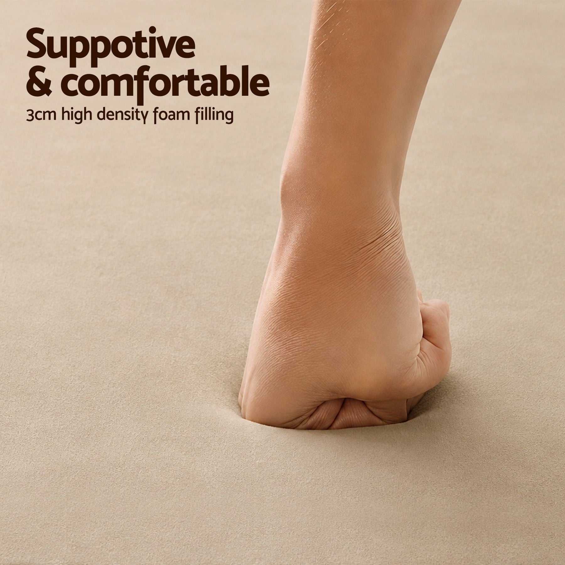 Artiss Tatami Mat Floor Mattress 3cm Thick Futon Mattresses Mellow Mat Rugs Living Room Beige - SportZone.co.nz