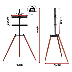 Artiss TV Stand 32 - 65 inch LED LCD Screen Wooden Tripod Easel Height Adjustable - SportZone.co.nz