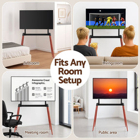 Artiss TV Stand 32 - 75 inch LED LCD Screen Wooden Floor Easel Height Adjustable - SportZone.co.nz