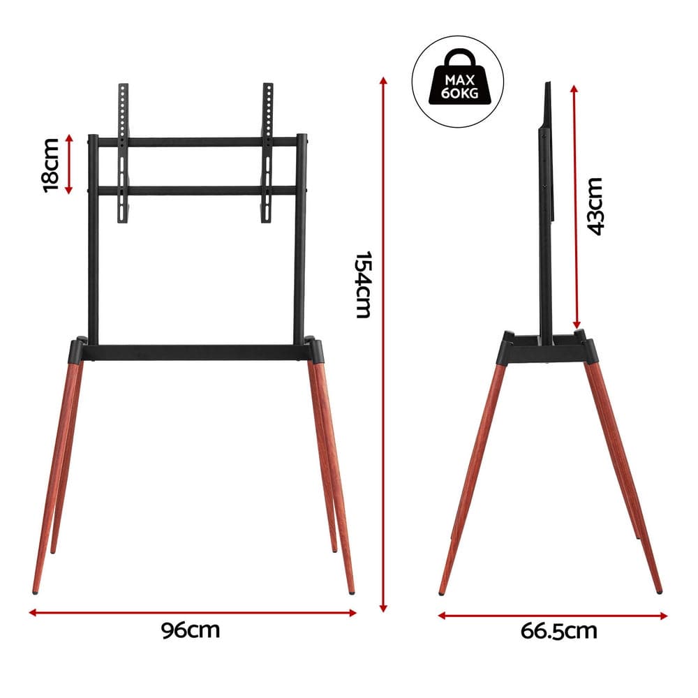 Artiss TV Stand 32 - 75 inch LED LCD Screen Wooden Floor Easel Height Adjustable - SportZone.co.nz