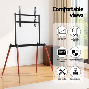 Artiss TV Stand 32 - 75 inch LED LCD Screen Wooden Floor Easel Height Adjustable - SportZone.co.nz