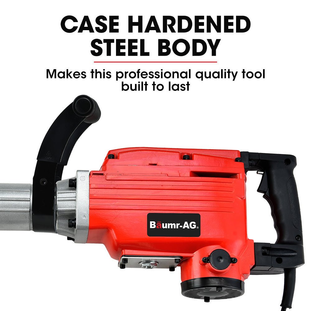 Baumr-AG 2200W Electric Demolition Jackhammer | Pro Concrete Breaker with 3 Chisels - SportZone.co.nz