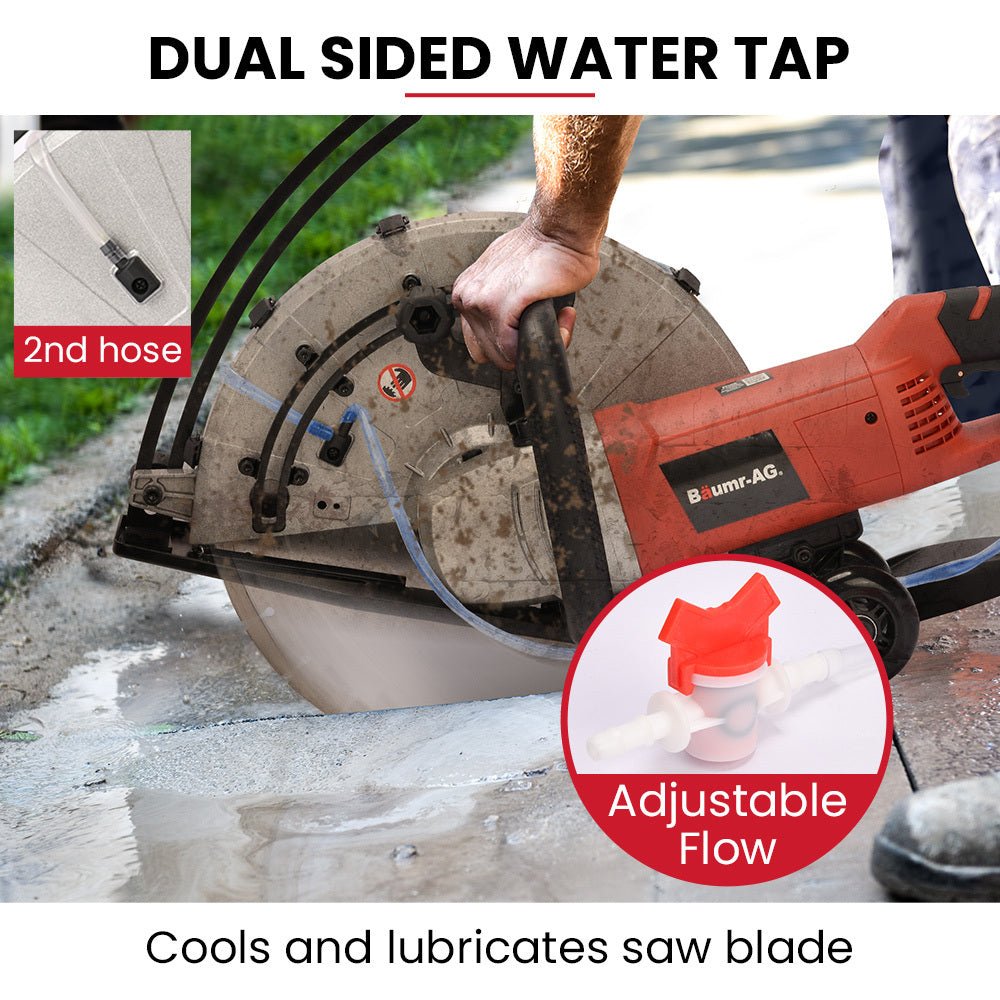 BAUMR-AG 3500W 350mm/14" Electric Concrete Demolition Cut-Off Saw, Wet and Dry Cutting, Diamond Blade, Vacuum Port, 15A Plug - SportZone.co.nz