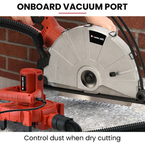 BAUMR-AG 3500W 350mm/14" Electric Concrete Demolition Cut-Off Saw, Wet and Dry Cutting, Diamond Blade, Vacuum Port, 15A Plug - SportZone.co.nz