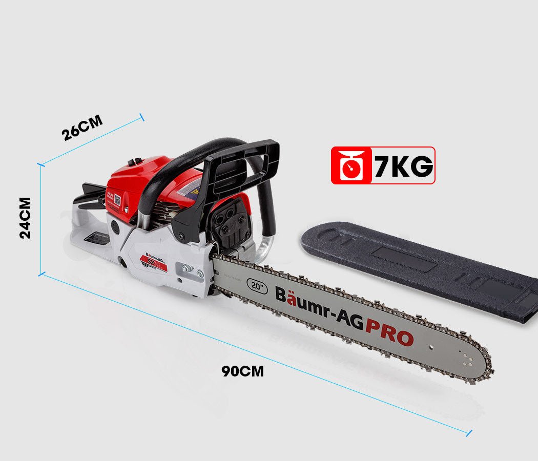 Baumr-AG 62CC Petrol Commercial Chainsaw 20 Bar E-Start Pruning Chain Saw - SportZone.co.nz
