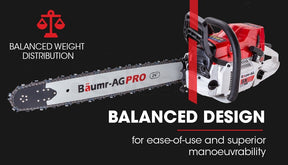 BAUMR-AG 72cc Petrol Chainsaw 24" Bar E-Start Top Handle Saw - SportZone.co.nz