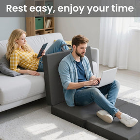 BedStory Folding Mattress Small King Single Trifold Mattress Firm Support Foam Washable Cover 15cm - SportZone.co.nz