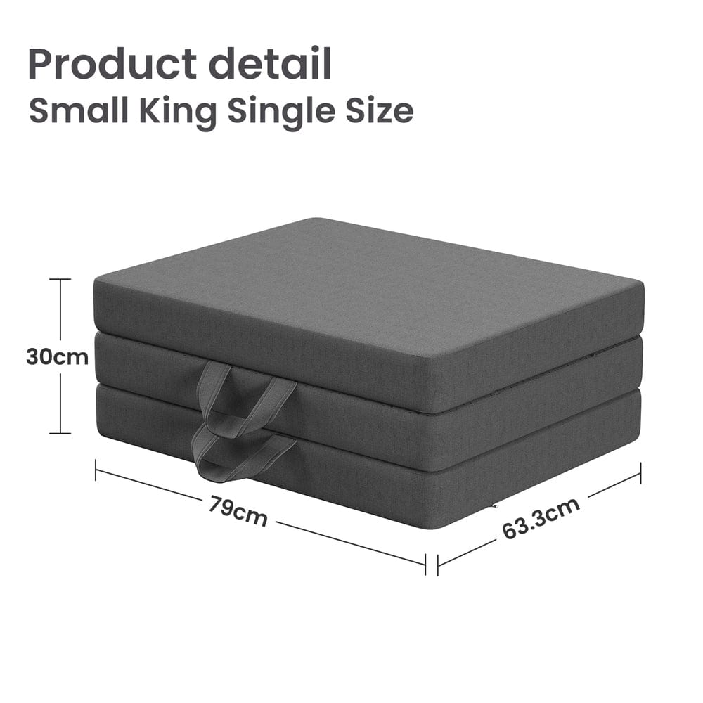 BedStory Folding Mattress Small King Single Trifold Mattress Firm Support Foam Washable Cover 15cm - SportZone.co.nz