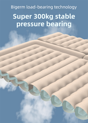 Beige Multi - Chamber Car Inflatable Air Mattress with Electric Pump, Storage Bag & Pillows for Universal Trunk Sleeping and Camping (174 x 126 CM) - SportZone.co.nz