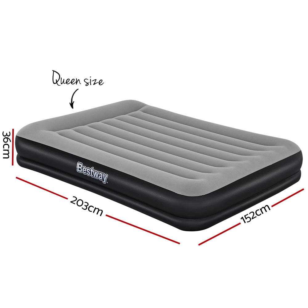 Bestway Air Bed Beds Mattress Premium Inflatable Built - in Pump Queen Size - SportZone.co.nz