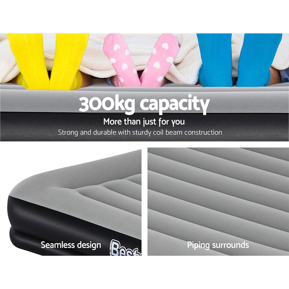 Bestway Air Bed Beds Mattress Premium Inflatable Built - in Pump Queen Size - SportZone.co.nz