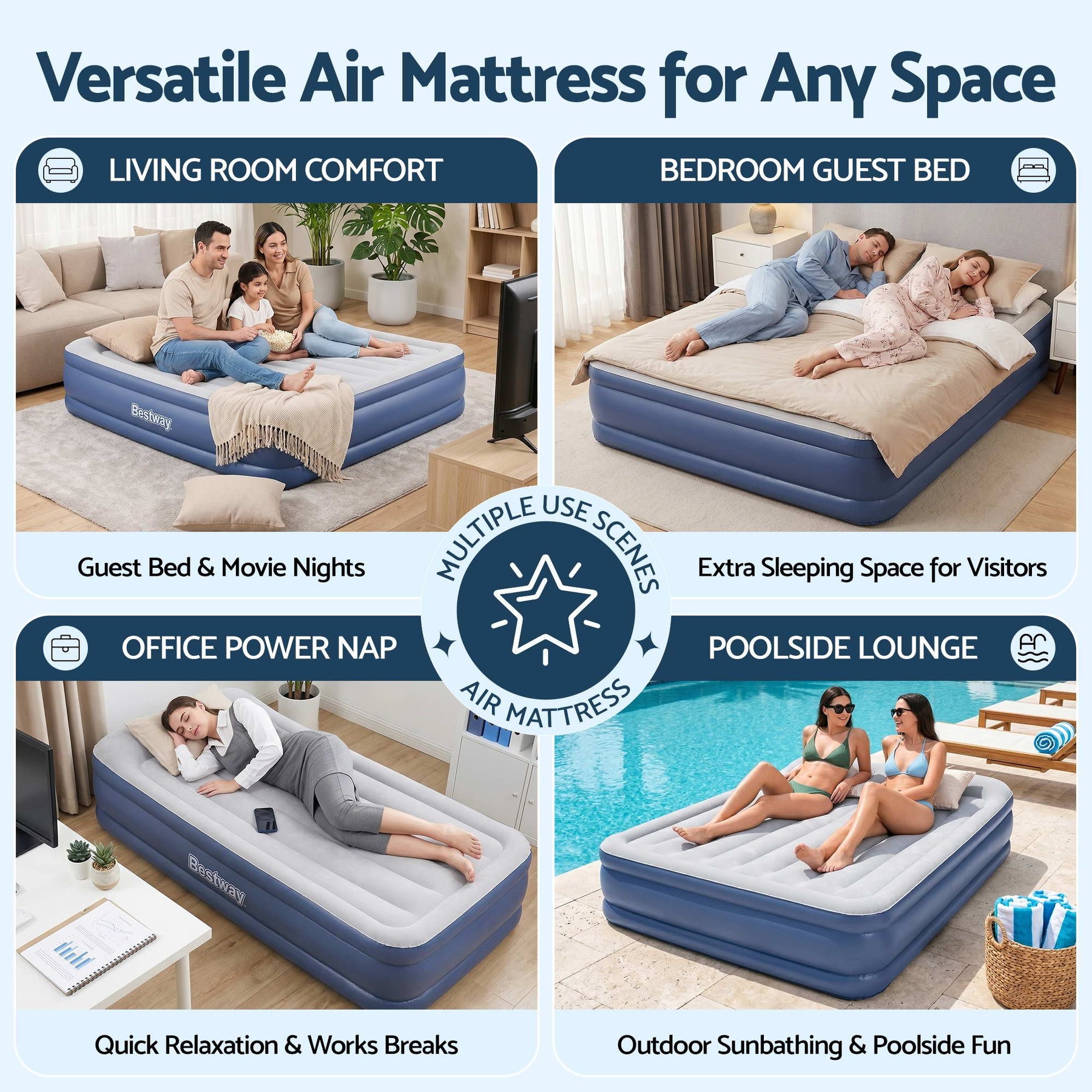 Bestway Air Bed Inflatable Mattress Queen - SportZone.co.nz