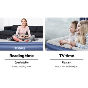 Bestway Air Mattress Inflatable Bed 46cm Airbed Single Blue - SportZone.co.nz