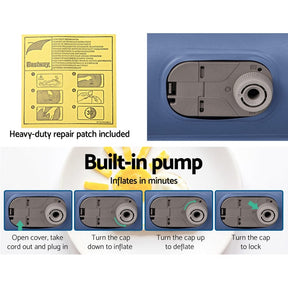 Bestway Air Mattress Inflatable Bed 46cm Airbed Single Blue - SportZone.co.nz