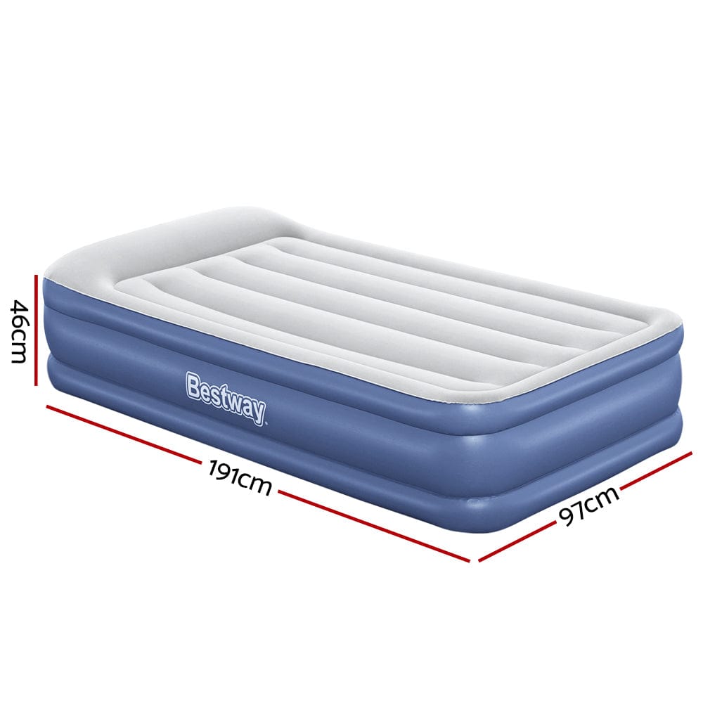 Bestway Air Mattress Inflatable Bed 46cm Airbed Single Blue - SportZone.co.nz