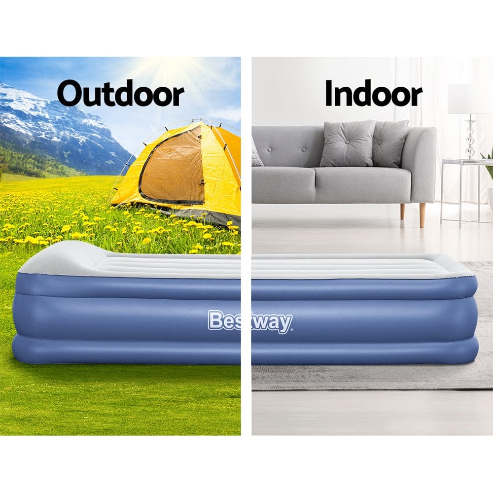 Bestway Air Mattress Inflatable Bed 46cm Airbed Single Blue - SportZone.co.nz