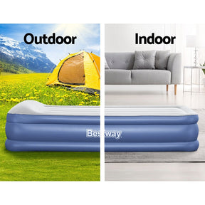 Bestway Air Mattress Inflatable Bed 46cm Airbed Single Blue - SportZone.co.nz