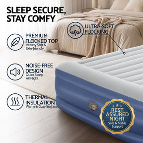 Bestway Air Mattress King Inflatable Bed 56cm Airbed Blue - SportZone.co.nz