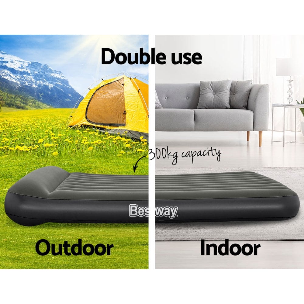 Bestway Air Mattress Queen Inflatable Bed 30cm Airbed Grey - SportZone.co.nz