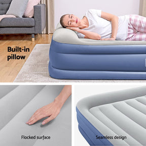 Bestway Air Mattress Queen Inflatable Bed 46cm Airbed Blue - SportZone.co.nz