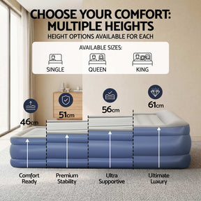 Bestway Air Mattress Queen Inflatable Bed 46cm Airbed Blue - SportZone.co.nz