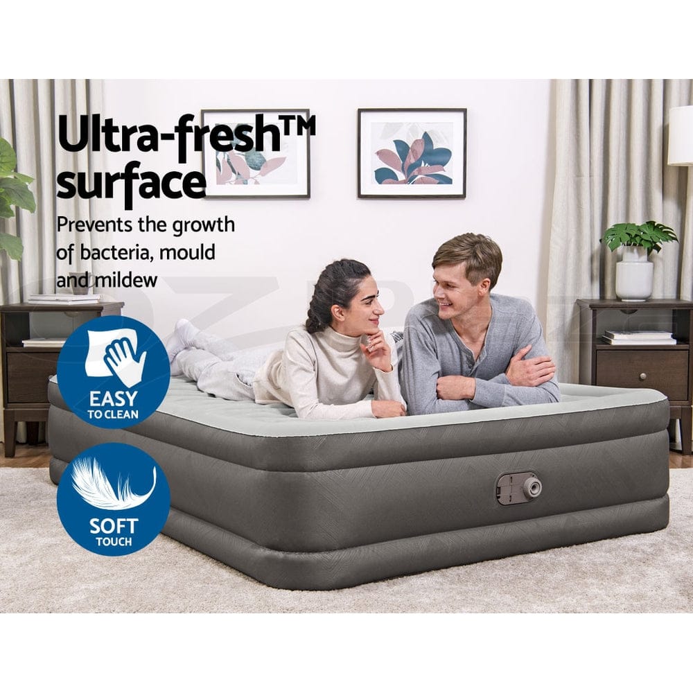 Bestway Air Mattress Queen Inflatable Bed 46cm Airbed Grey - SportZone.co.nz