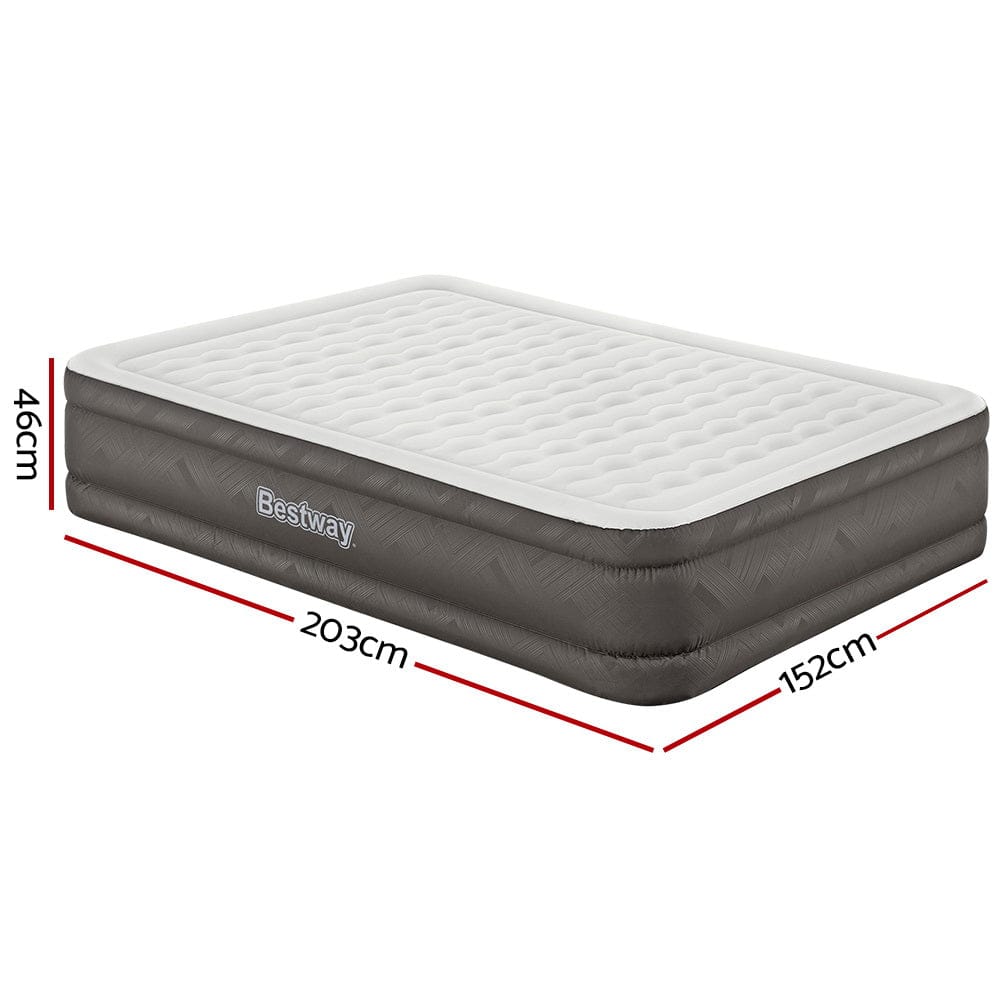 Bestway Air Mattress Queen Inflatable Bed 46cm Airbed Grey - SportZone.co.nz