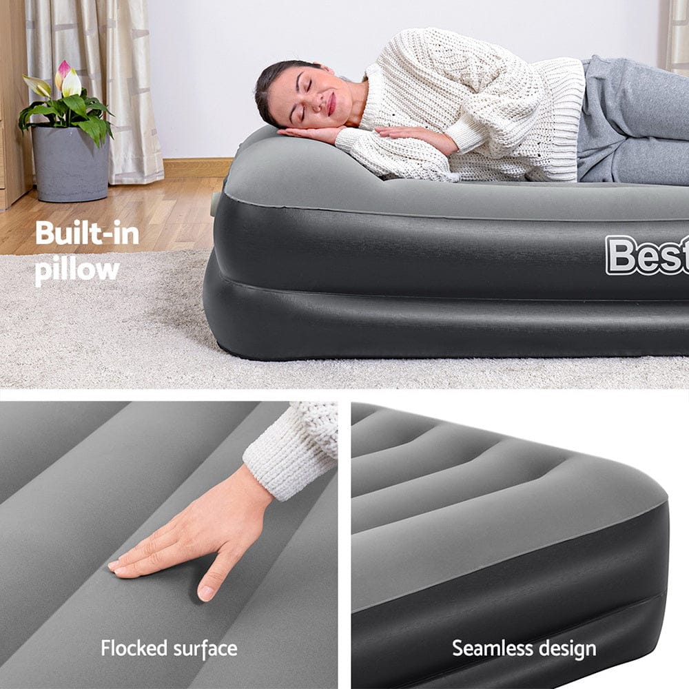 Bestway Air Mattress Single Inflatable Bed 46cm Airbed Black - SportZone.co.nz