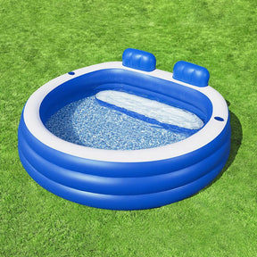 Bestway Kids Inflatable Pool Above Ground Pools Bench Seat Cup Holder 231x219cm - SportZone.co.nz