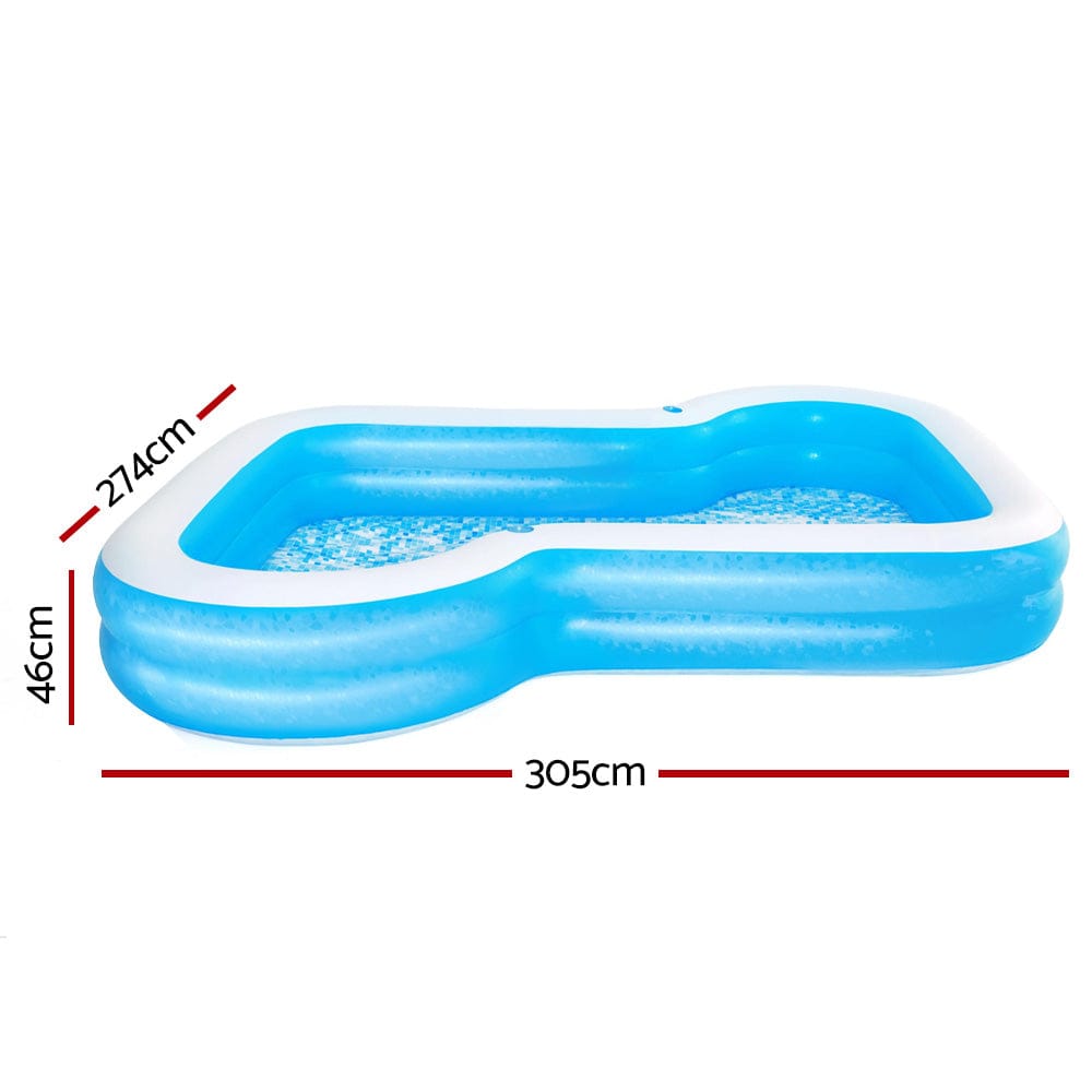 Bestway Kids Pool 305x274x46cm Inflatable Above Ground Swimming Pools 1207L - SportZone.co.nz