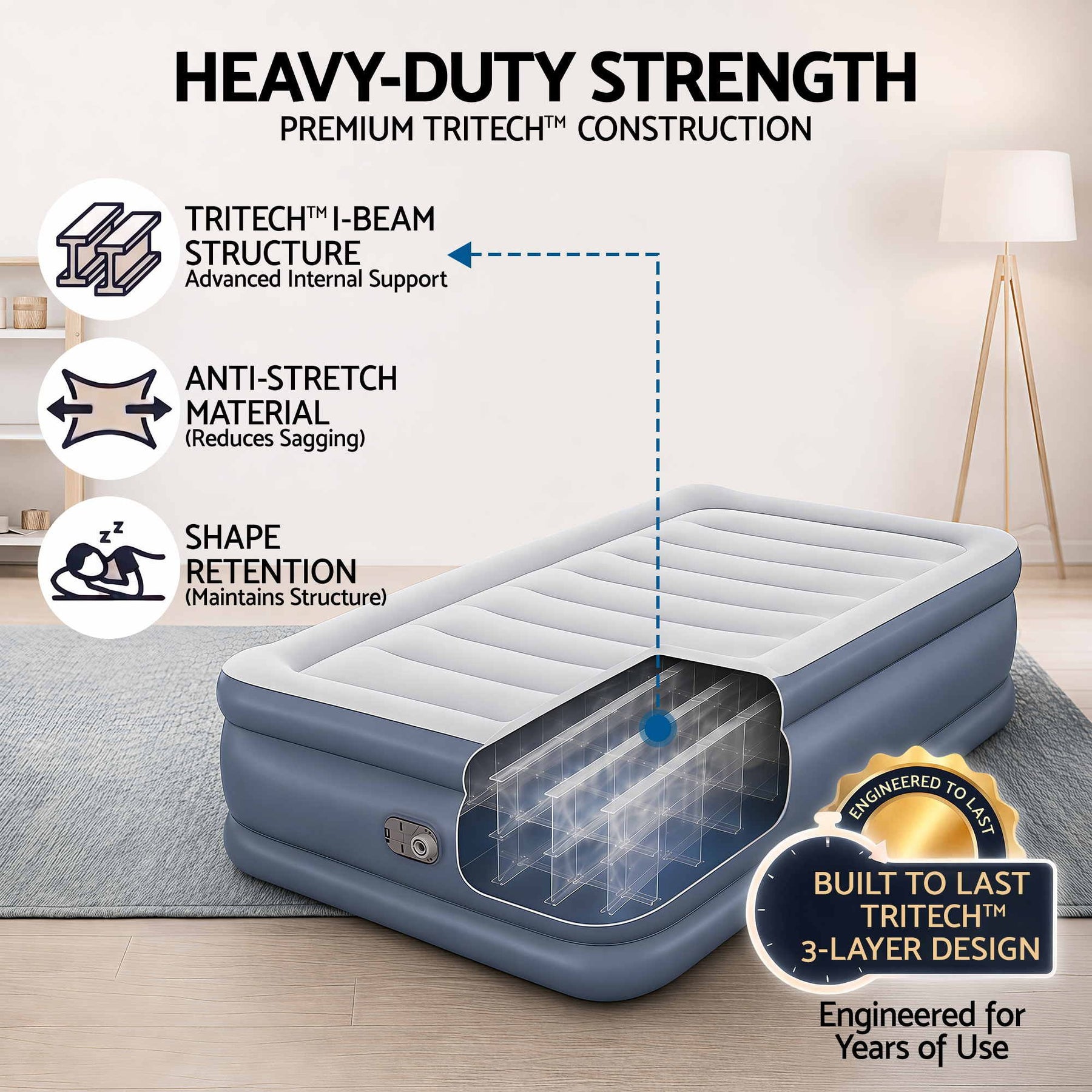 Bestway Mattress Air Bed Single Size 51CM Inflatable Camping Beds Home Outdoor - SportZone.co.nz