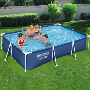 Bestway Swimming Pool 300x201x66cm Steel Frame Above Ground Pools w/ Filter Pump 3300L - SportZone.co.nz
