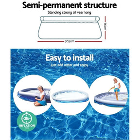 Bestway Swimming Pool 305x76cm Above Ground Round Inflatable Pools 3800L - SportZone.co.nz