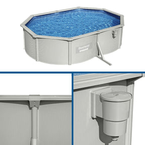 Bestway Swimming Pool 500x366x122cm Steel Frame Above Ground Pools Filter Pump Ladder 16296L - SportZone.co.nz