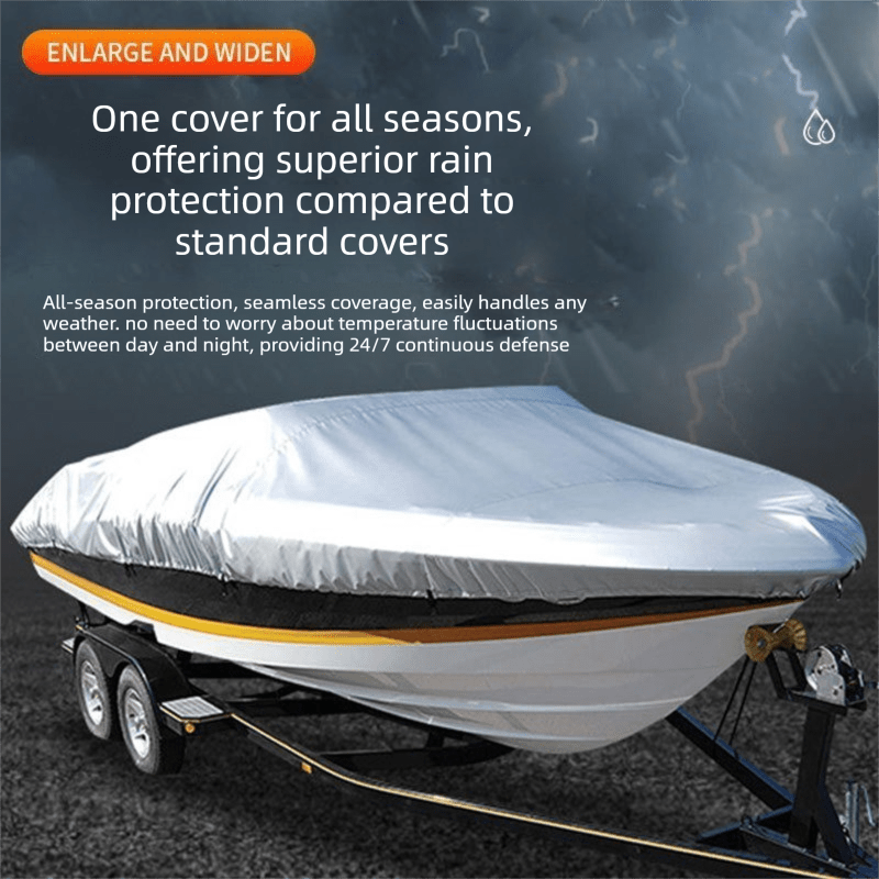 Black Heavy Duty Waterproof V-Hull Boat Cover 11-13FT Marine Grade Outdoor UV Protection for Australian Storage and Mooring - SportZone.co.nz