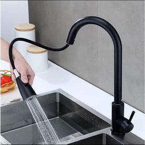 Black Pull - Out Kitchen Mixer Tap – 2 Spray Modes - SportZone.co.nz