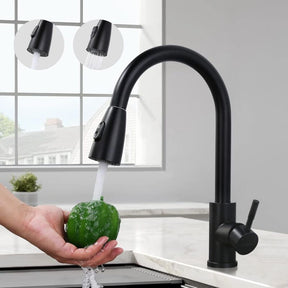 Black Pull - Out Kitchen Mixer Tap – 2 Spray Modes - SportZone.co.nz