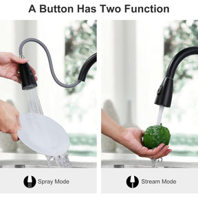 Black Pull - Out Kitchen Mixer Tap – 2 Spray Modes - SportZone.co.nz