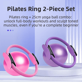 Blue Professional Pilates Ring & Yoga Ball Set - Multipurpose Home Fitness Equipment for Whole - Body Core Training & Pelvic Floor Strengthening - SportZone.co.nz