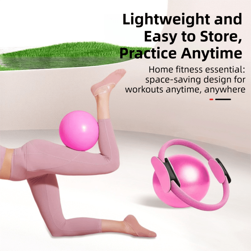 Blue Professional Pilates Ring & Yoga Ball Set - Multipurpose Home Fitness Equipment for Whole - Body Core Training & Pelvic Floor Strengthening - SportZone.co.nz