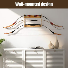 Bow Rack, Wall Mount Sword Holder, Wooden Wall Mount Bow Hanger Heavy Duty Archery Bows Wall Holder for Compound & Recurve Bows, Only Rack, 1 Pcs, 15.35x11.81x1.57 15.35" x 11.81" x 1.57" Beige - SportZone.co.nz