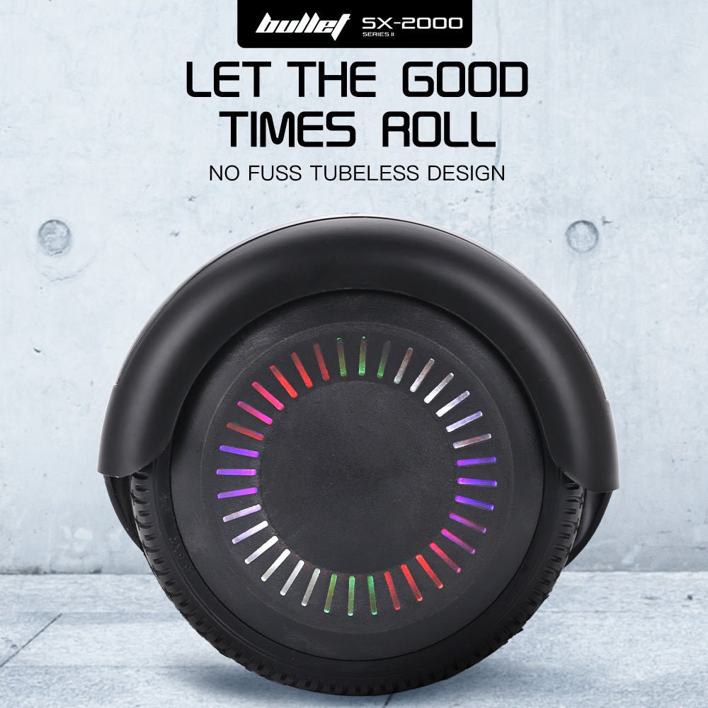 BULLET SX-2000 500W Self Balancing Hoverboard Scooter with LED Lights - Black - SportZone.co.nz