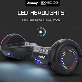 BULLET SX-2000 500W Self Balancing Hoverboard Scooter with LED Lights - Black - SportZone.co.nz