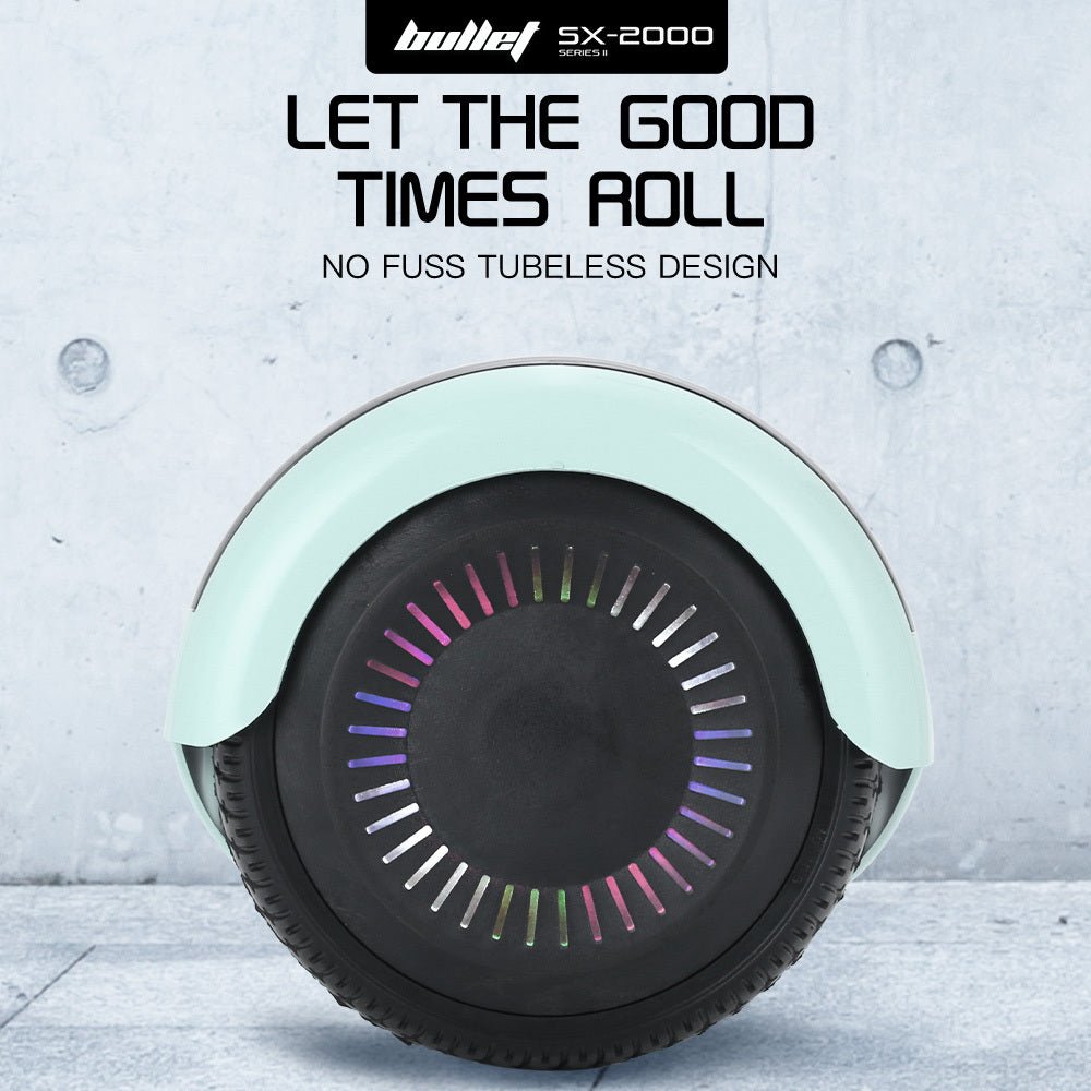 BULLET SX-2000 500W Self Balancing Hoverboard Scooter with LED Lights - Mint Green - SportZone.co.nz